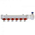 Коллектор Valfex 40х20 с синими кранами и воздухоотводчиком 4 выхода белый